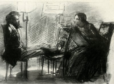 Elizabeth Siddal tegning Rossetti, 1853, 1947. af Dante Gabriel Charles Rossetti