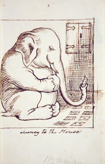 Penge til huset, ca. 1873 (pen og blæk på papir) af Dante Gabriel Charles Rossetti