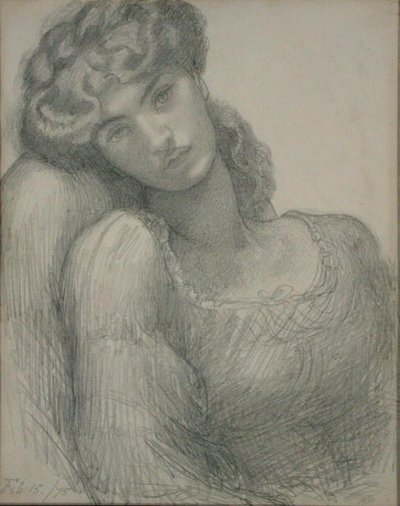 Fru Morris (1839-1914) af Dante Gabriel Charles Rossetti