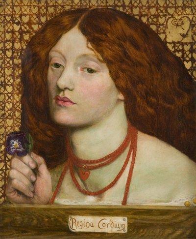 Hjertedronning (Hjerternes Dronning) (Reine de coeur) - Dante Gabriel Rossetti (1828-1882). Olie på lærred af Dante Gabriel Charles Rossetti