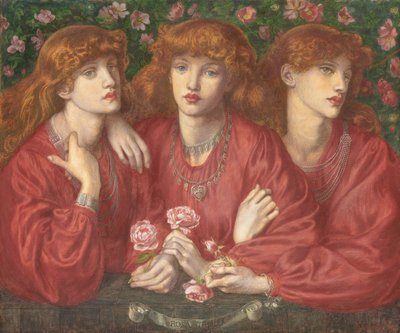 Rosa Triplex: Et tredobbelt portræt af May Morris, 1874 af Dante Gabriel Charles Rossetti