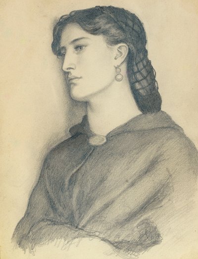 Studie af Aggie Manetti af Dante Gabriel Charles Rossetti