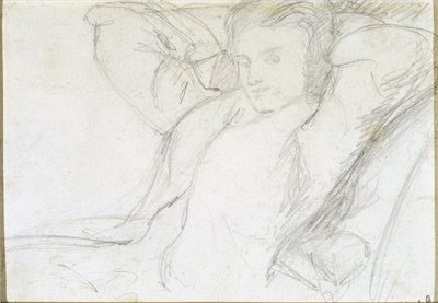 Studie af en siddende dame, 1860 (grafit på papir) af Dante Gabriel Charles Rossetti