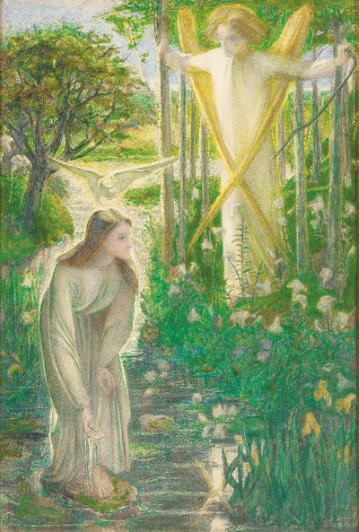 Bebudelsen, 1855 af Dante Gabriel Charles Rossetti