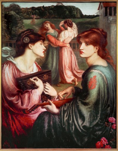 The Bower meadow (maleri på lærred) af Dante Gabriel Charles Rossetti