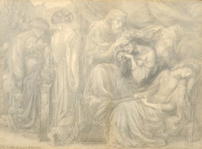 Lady Macbeths død, ca. 1875 af Dante Gabriel Charles Rossetti