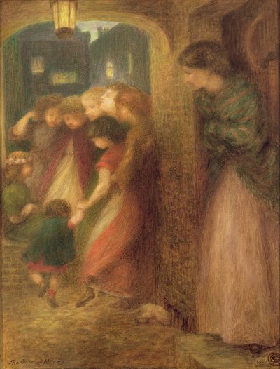 The Gate of Memory, 1864 (farvet kridt på papir) af Dante Gabriel Charles Rossetti