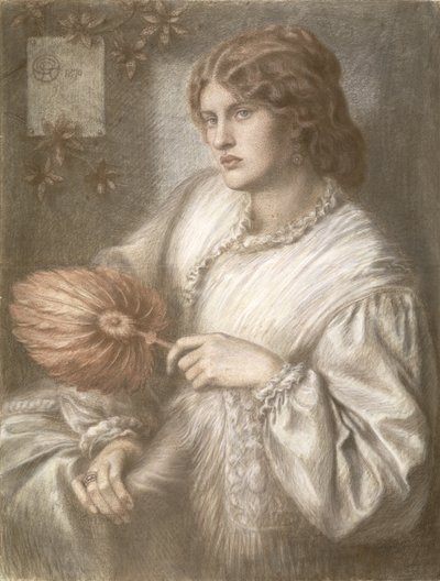 Kvinde med fan, 1870 af Dante Gabriel Charles Rossetti