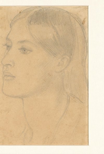 kvindes hoved af Dante Gabriel Rossetti (attributed to)