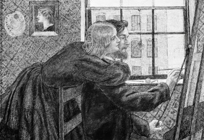 Fanny Cornforth og G.P.Boyce af Dante Gabriel Charles Rossetti