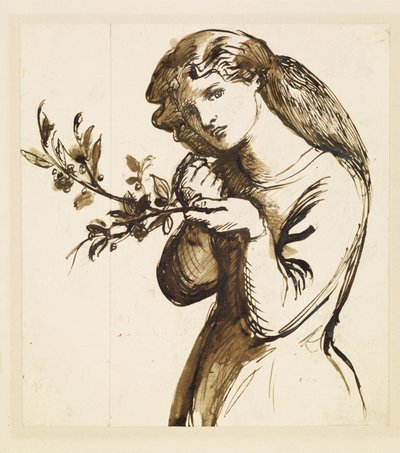 Kvinde - Studie af en pige, der spiser kirsebær af Dante Gabriel Rossetti