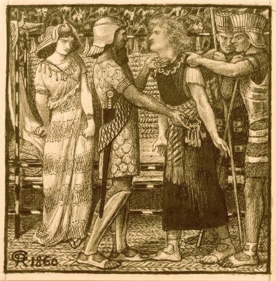 Joseph anklaget for Potiphar af Dante Gabriel Charles Rossetti