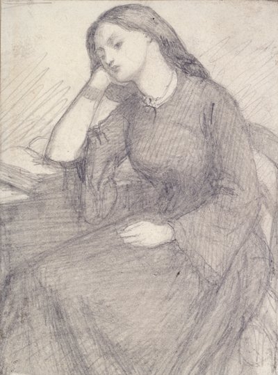 Portræt af Elizabeth Siddal, siddende, c1840