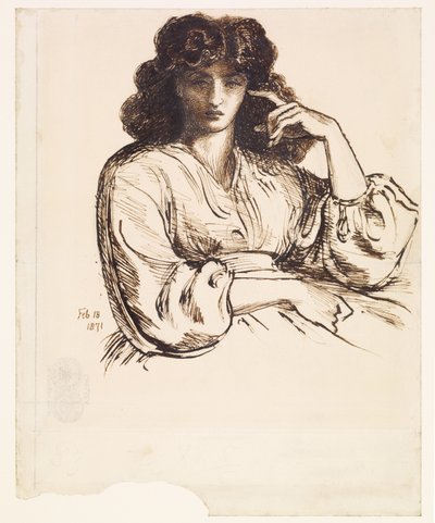 Portræt af Jane Morris af Dante Gabriel Rossetti