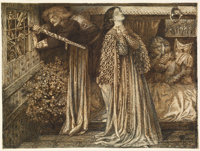 Sir Launcelot i dronningens kammer af Dante Gabriel Rossetti