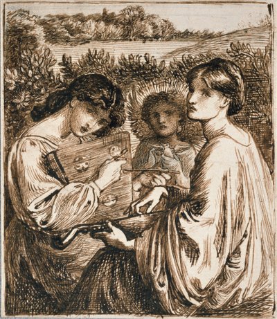 Studie for Bower Meadow, slutningen af det 19. århundrede af Dante Gabriel Rossetti