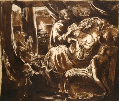 Lady Macbeths død, c1875 af Dante Gabriel Rossetti