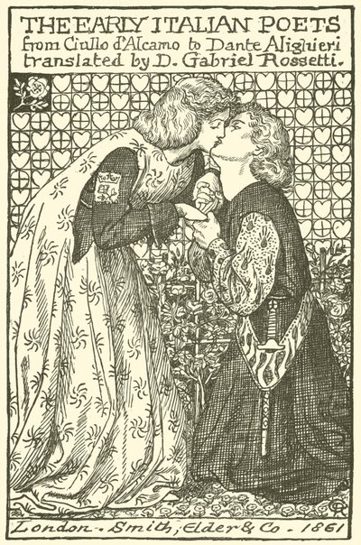 De tidlige italienske digtere, design til en titelside af Dante Gabriel Charles Rossetti