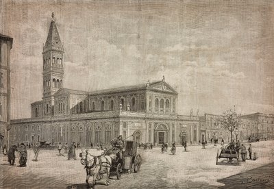 Ny kirke af Sacred Heart i Rom, Italien, gravering fra tegning af Dante Paolocci, fra L