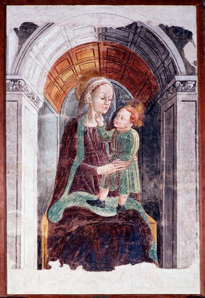 Madonna med barn (Fresco af Dario da (attr.to) Treviso