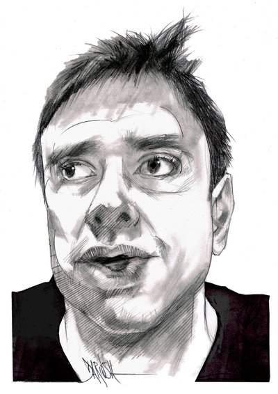 Alessandro Di Battista, 2023 (digital farveblyantstegning) af Dariush Radpour