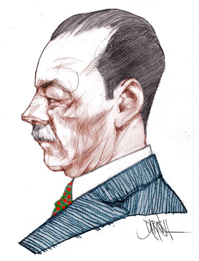 Paolo Vita-Finzi, 2023 (digital farveblyantstegning) af Dariush Radpour