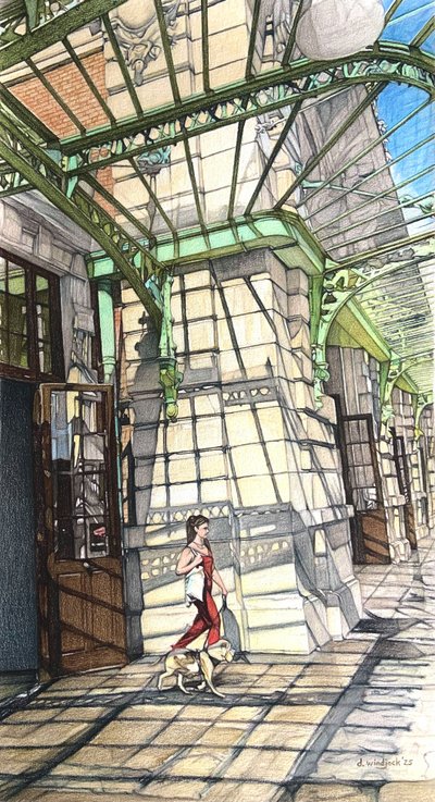 French Riviera 1, 2025 (blyant på papir) af Darrell Windjack