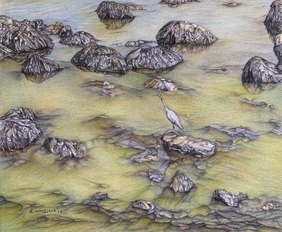 Landing Pad, 2018 (blyant på papir) af Darrell Windjack