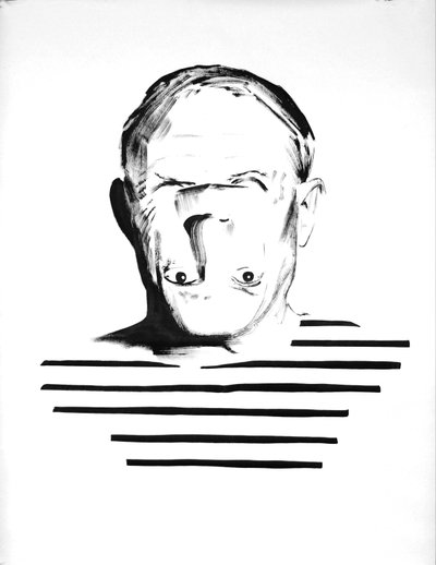 Being Pablo Picasso, 2012 (blæk på papir) af Darren Coffield