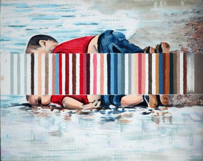 Buoy, 2019 (akryl på lærred) af Darren Coffield