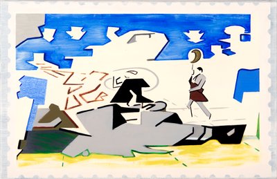 Charles and Di (Landscape), 2019 (olie på lærred) af Darren Coffield