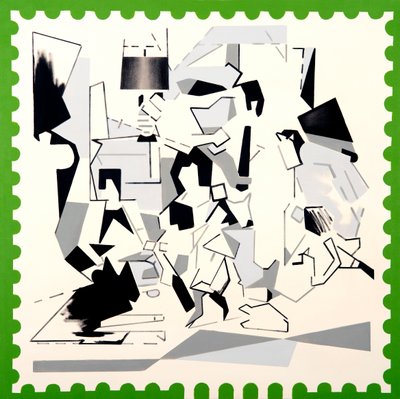 Christmas at The Kennedys IV, 2019 (akryl på lærred) af Darren Coffield