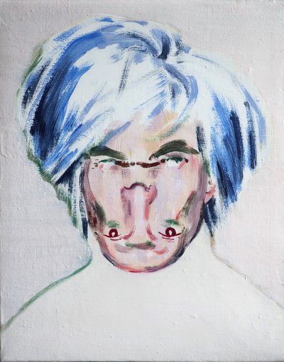 Shockheaded Warhol, 2013 (akryl på lærred) af Darren Coffield
