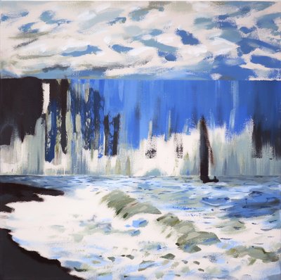 Havet ved Sainte Adresse efter Monet, 2019 (akryl på lærred) af Darren Coffield