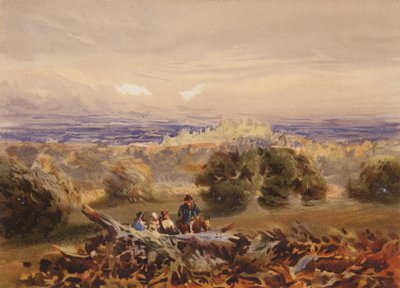 Windsor Castle (farvelitografi) af David (after) Cox