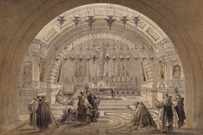 Golgata (farve litho) af David (after) Roberts