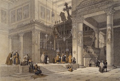 St Helena Kirke (farve litho) af David (after) Roberts