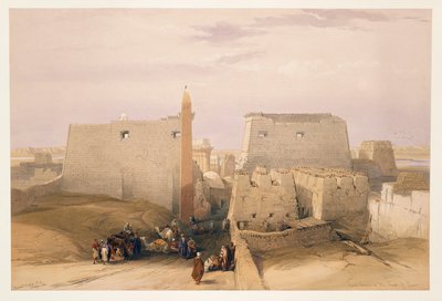 Egypten, indgang til Luxor-templet, gravering baseret på tegning af David Roberts af David (after) Roberts