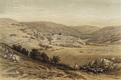 Generelt syn på Nazareth (farve litho) af David (after) Roberts