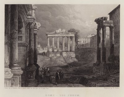 Rom, Forummet (farve litho) af David (after) Roberts