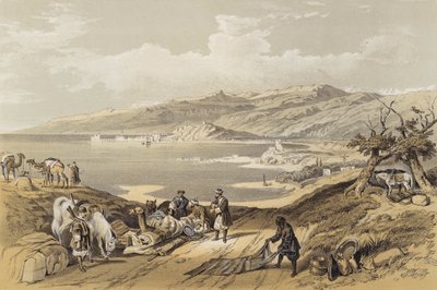 Sidon ser mod Libanon (farve litho) af David (after) Roberts