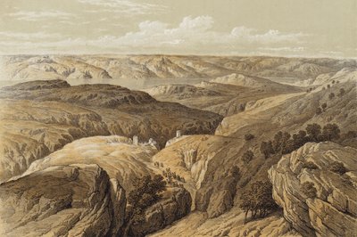Wilderness of Engedi (farve litho) af David (after) Roberts