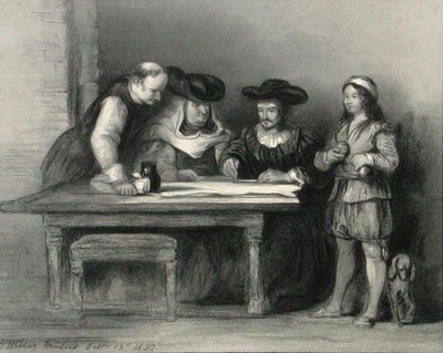 Christopher Columbus (1451-1506) i klostret ved la Rabida fra 