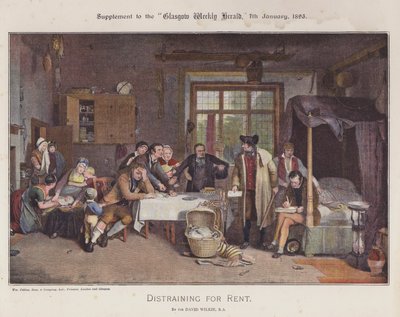 Udlæg til leje (farve litho) af David (after) Wilkie