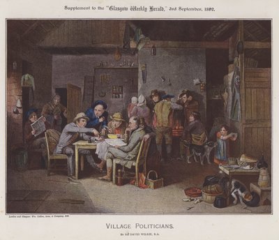 Landsbypolitikere (farve litho) af David (after) Wilkie