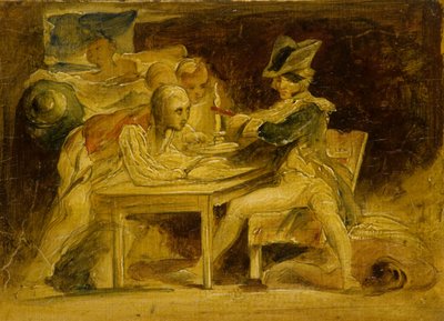 Nelson Sealing Dispatches off Copenhagen, ca. 1835 (olie på panel) af David (attr.) Wilkie