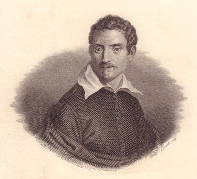 Portræt af den italienske maler Domenico Zampieri også kendt som Domenichino (1581-1641), kobberstik af A Locatelli af John Ward Dunsmore
