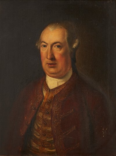 Halvlængde portræt af en gentleman i en broderet jakke og vest (olie på lærred) af David (follower of) Martin