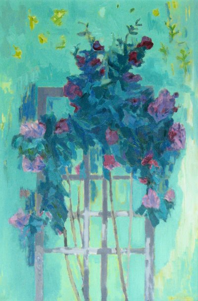 Rose Trellis (olie på lærred) af David Alan Redpath Michie