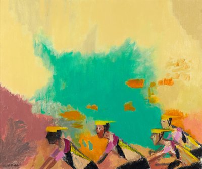 The Cyclists, ca. 1997-98 (olie på lærred) af David Alan Redpath Michie